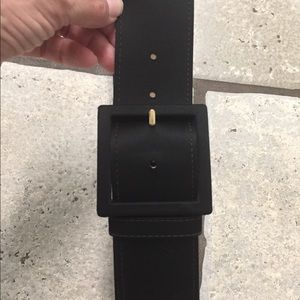 St. John’s black satin belt